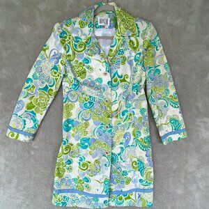 Yves Cossette Depeche Mode Long Jacket Lightweight Spring Floral Easter Size 6